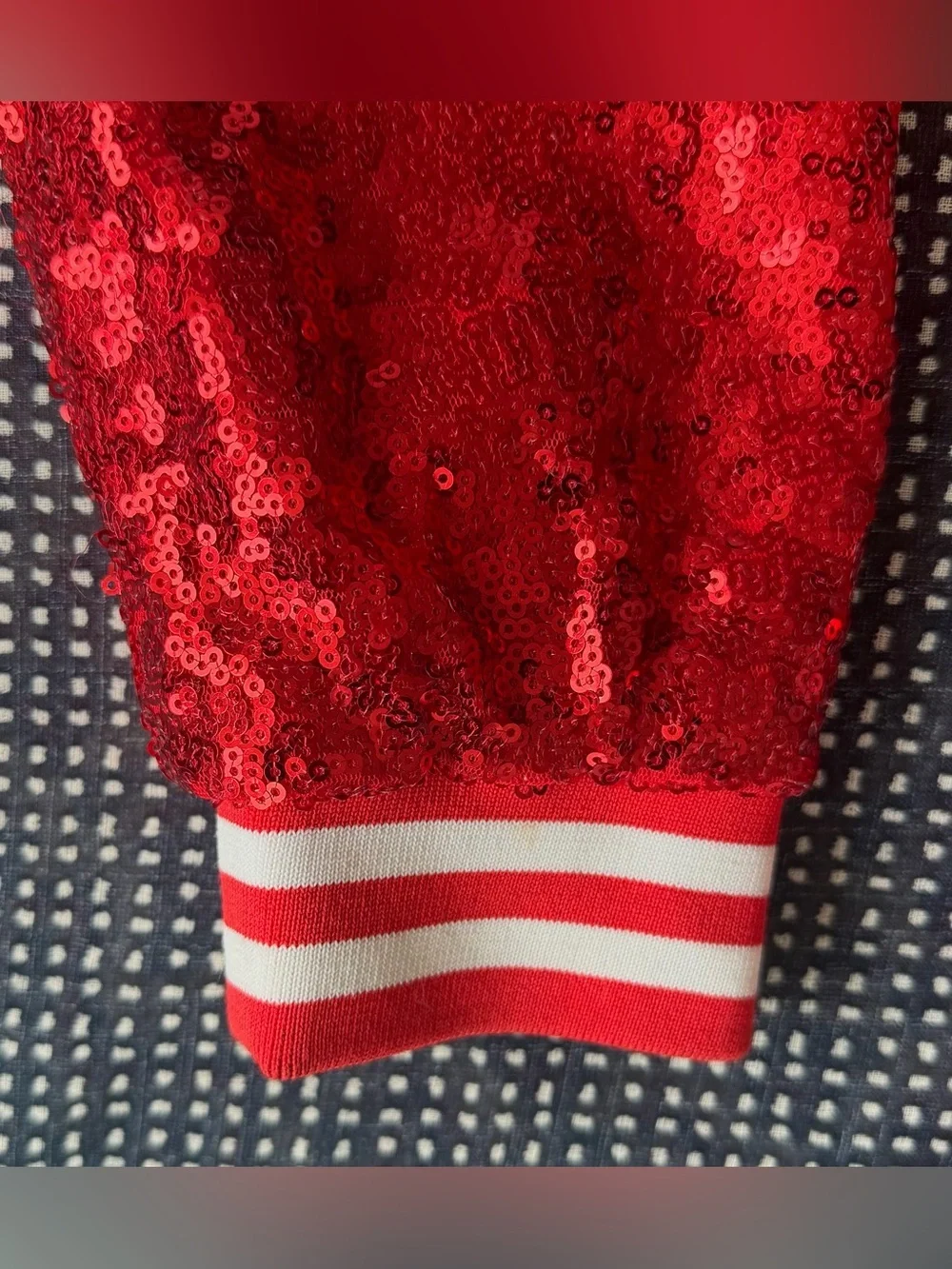 Disney Authentic Minnie Mouse Red Sequin Youth Bomber Jacket